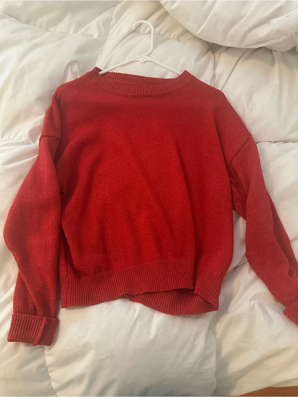 Shein Red Crewneck Sweater